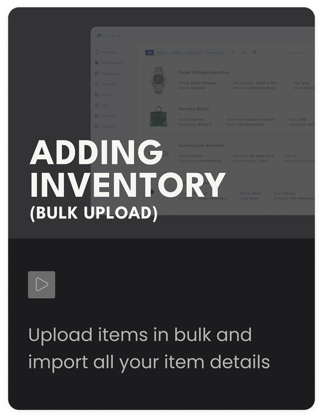 Adding Inventory (Bulk Upload) — Upload items in bulk and import all your item details (mobile)