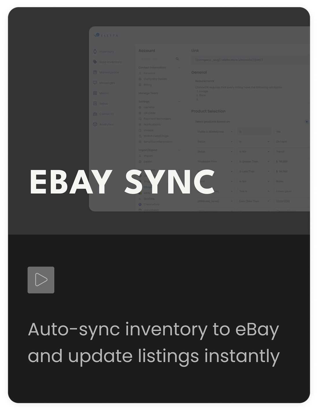 eBay Sync — Auto-sync inventory to eBay and update listings instantly (mobile)