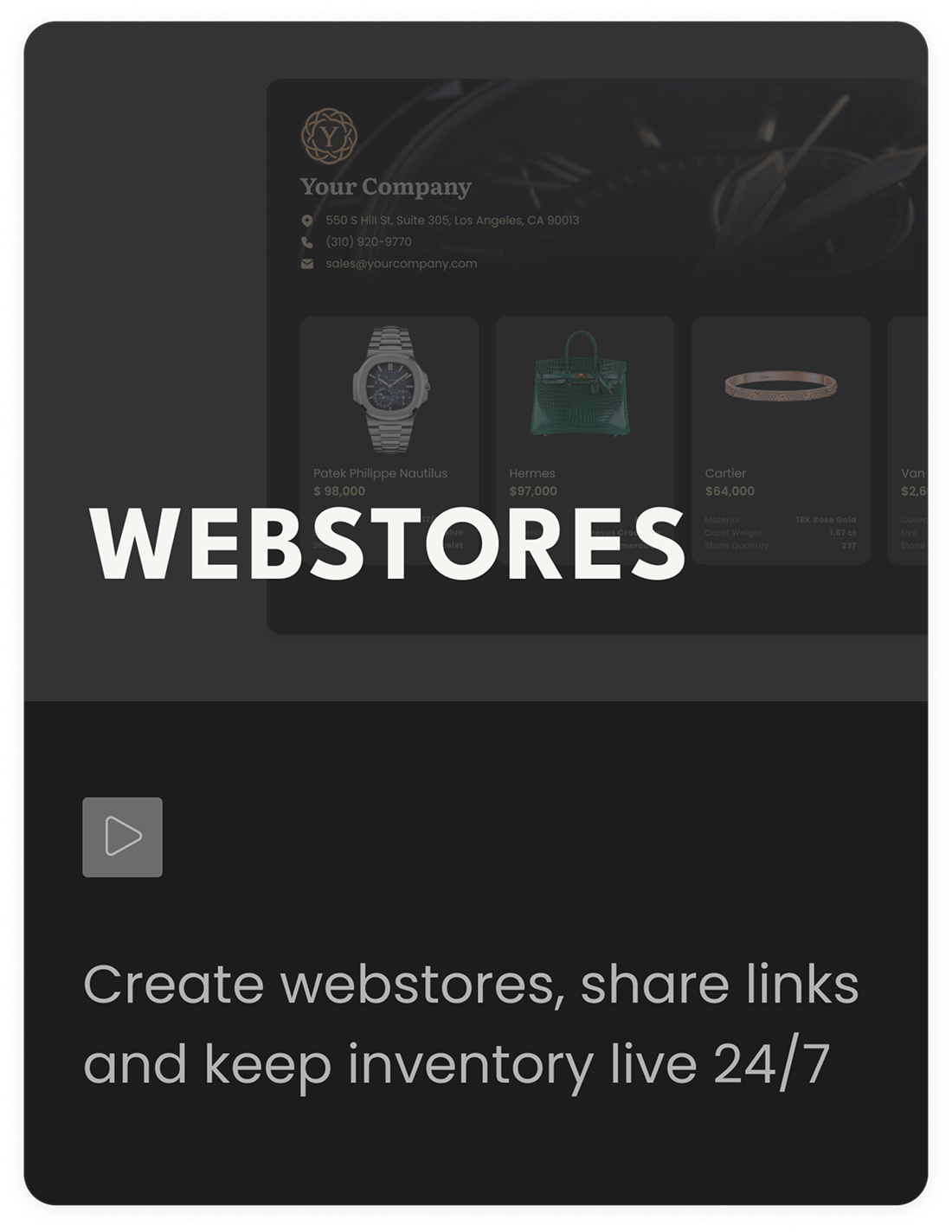 Webstores — Create webstores, share links and keep inventory live 24/7 (mobile)
