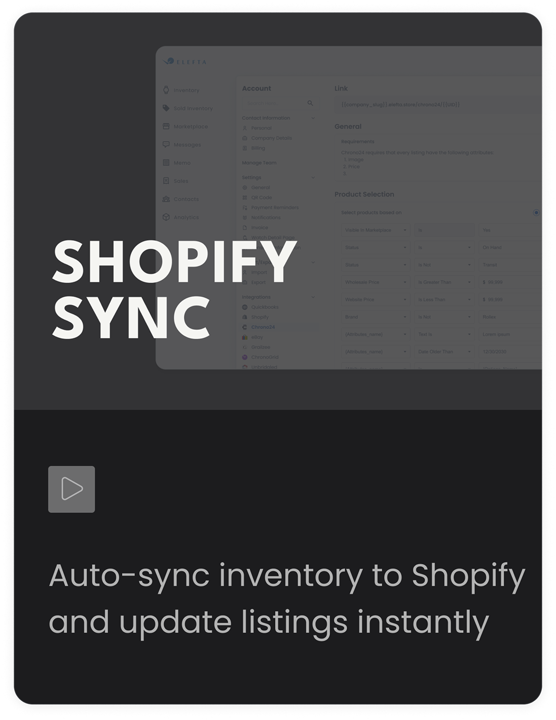 Shopify Sync — Auto-sync inventory to Shopify and update listings instantly (mobile)