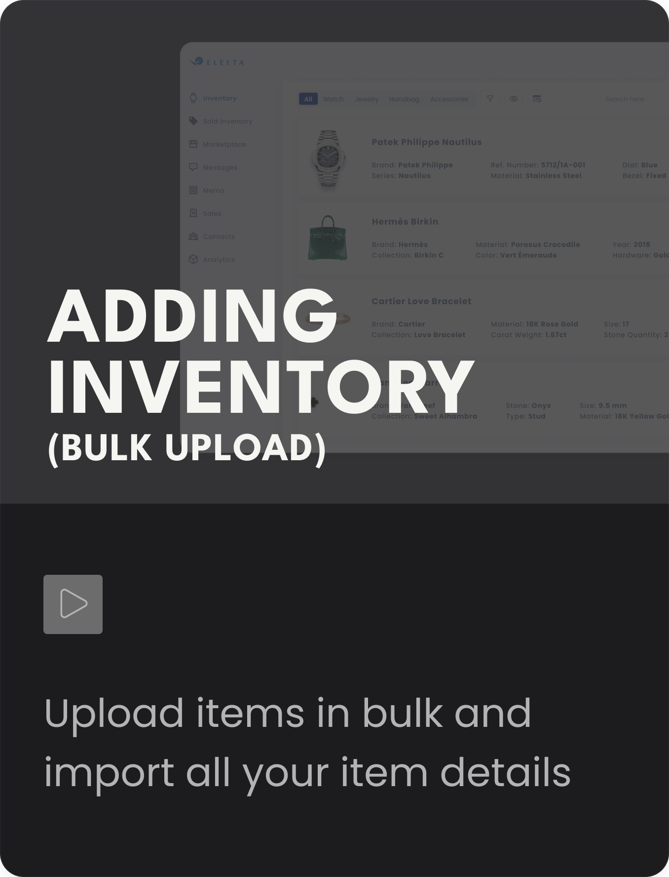 Adding Inventory (Bulk Upload) — Upload items in bulk and import all your item details