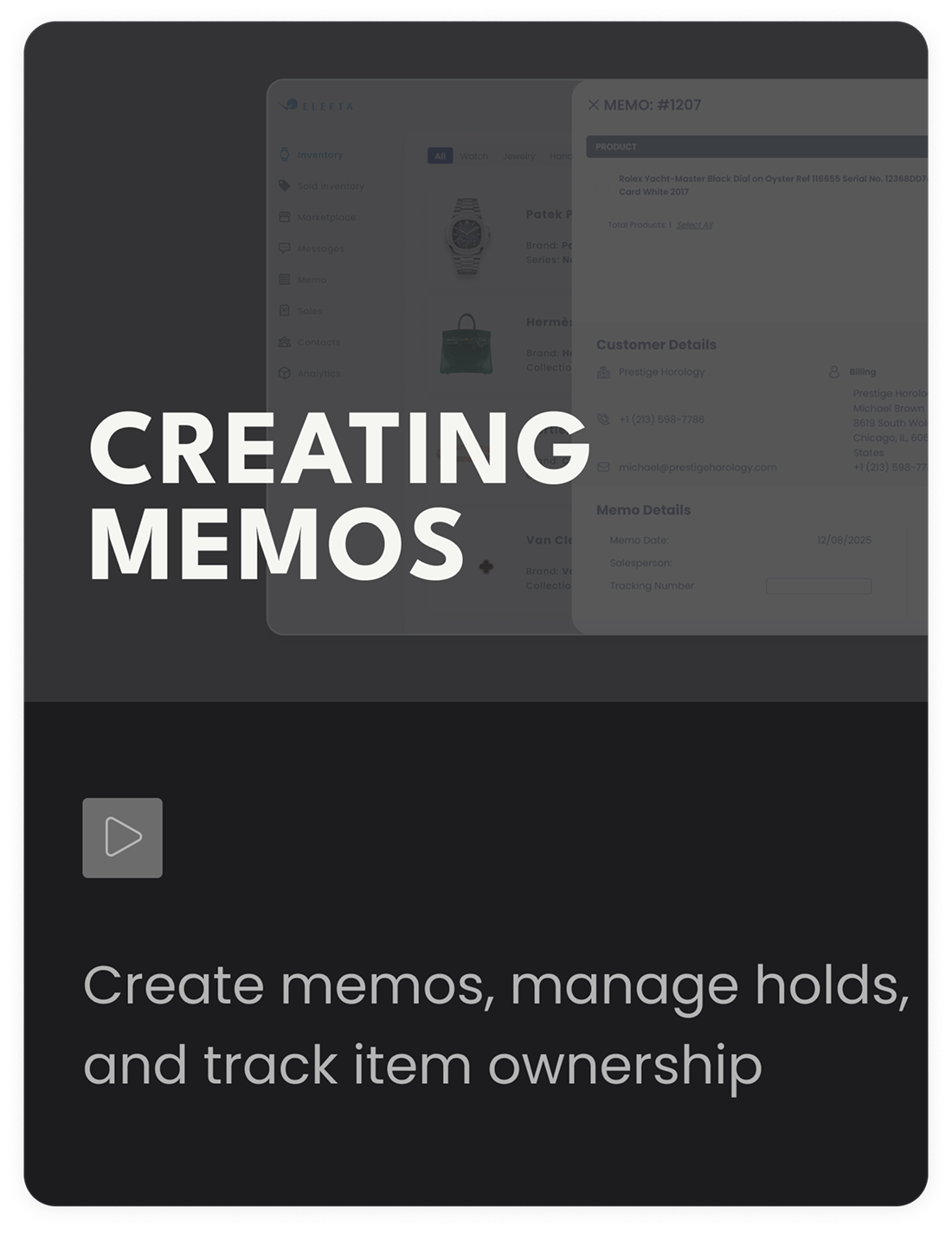 Creating Memos — Create memos, manage holds, and track item ownership (mobile)