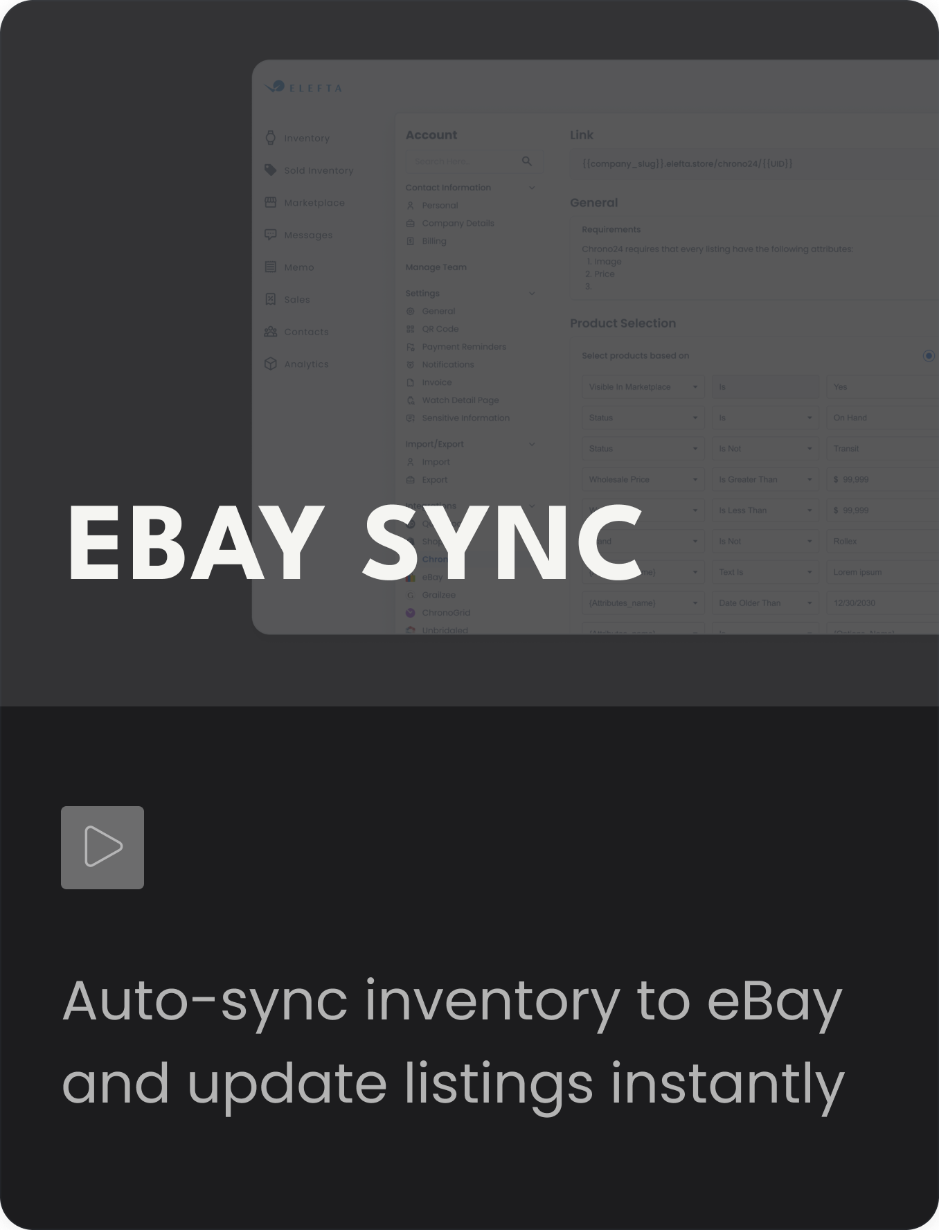 eBay Sync — Auto-sync inventory to eBay and update listings instantly